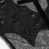 Sexy Fishnet Mesh Top with Bat Applique Sleeves for Her