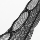 Sexy Fishnet Mesh Top with Bat Applique Sleeves for Her