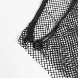 Sexy Fishnet Mesh Top with Bat Applique Sleeves for Her