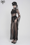 Sexy Fishnet Mesh Top with Bat Applique Sleeves for Her
