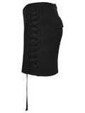 Sexy Futuristic Black Asymmetric Bodycon Mini Skirt