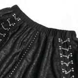 Sexy Gothic Irregular Lace Midi Skirt with Chain Hem