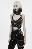 Sexy Gothic Leather Spike and Chain Body Harness