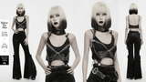 Sexy Gothic Leather Spike and Chain Body Harness