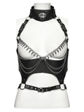 Sexy Gothic Leather Spike and Chain Body Harness