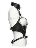 Sexy Gothic Leather Spike and Chain Body Harness