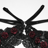Sexy Gothic Rose Lace Hip Chain Harness Jewelry