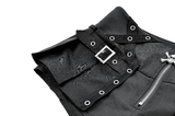 Sexy High Rise Skort with Grommets and Skull Zipper