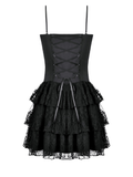 Sexy Lace Frill Mini Dress with Corset Backs and Buckles