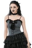 Sexy Lace-up Back Striped Top with Bow Detail