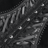Sexy Lace-Up Corset with Satin Straps and Ruffled Edging