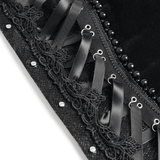 Sexy Lace-Up Corset with Satin Straps and Ruffled Edging