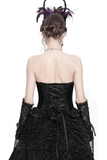 Sexy Lace-Up Corset with Satin Straps and Ruffled Edging