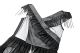 Sexy Lace-Up Layered Tulle Dress with Frilled Accents