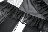Sexy Lace-Up Layered Tulle Dress with Frilled Accents
