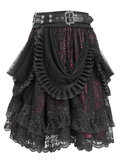 Sexy Layered Skirt with Elegant Lace and Ruffled Details