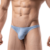 Sexy Men's Blue Swim Thong - Chlorine Resistant, UV Protect