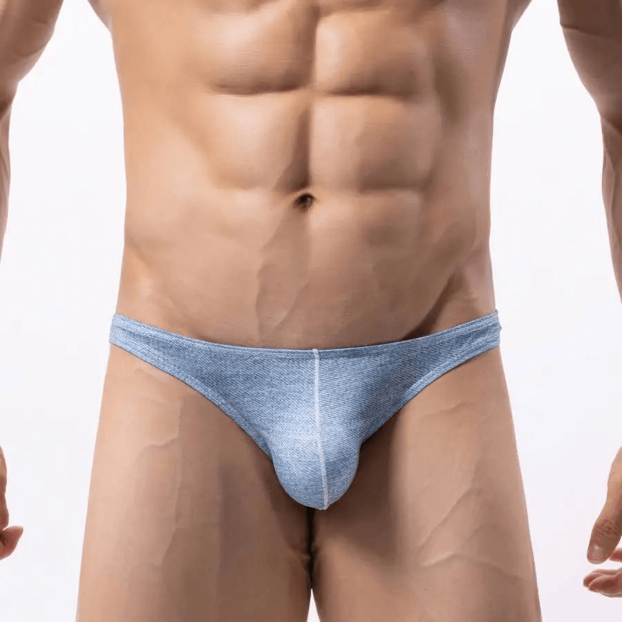 Sexy Men's Blue Swim Thong - Chlorine Resistant, UV Protect - EVE's SECRETS