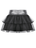 Sexy Mini Skirt with Layered Tulle and Rivets Accent