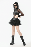 Sexy Mini Skirt with Layered Tulle and Rivets Accent