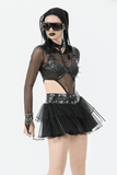 Sexy Mini Skirt with Layered Tulle and Rivets Accent
