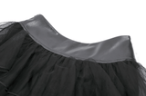 Sexy Mini Skirt with Layered Tulle and Rivets Accent