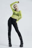 Sexy Punk Neon Green Fishnet Long Sleeve Mesh Top