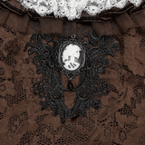 Sexy Steampunk Lace Gown with Gothic Skull Accent