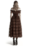 Sexy Steampunk Lace Gown with Gothic Skull Accent