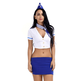 Sexy Women Stewardess Uniform / Crop Top & Slinky Skirt - EVE's SECRETS