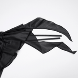 Sexy Women's Goth Shorts With Ruched Chiffon Drape Panels