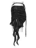 Sexy Women's Goth Shorts With Ruched Chiffon Drape Panels