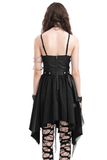 Sexy Women's Layered Asymmetric Dress with Lace Accents