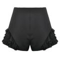 Sexy Women's Ruffle Shorts with Buckled Strap Details