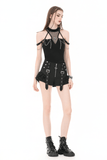 Sexy Women's Ruffle Shorts with Buckled Strap Details