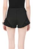 Sexy Women's Ruffle Shorts with Buckled Strap Details