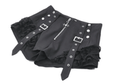 Sexy Women's Ruffle Shorts with Buckled Strap Details