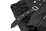 Sexy Women's Ruffle Shorts with Buckled Strap Details