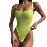 Sexy Women's Spaghetti Strap Bodysuits / Female Mesh Clothing / Erotic Skinny Outfits - EVE's SECRETS