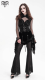 Sheer Black Flare Pants featuring a Spiderweb Design