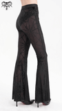 Sheer Black Flare Pants featuring a Spiderweb Design