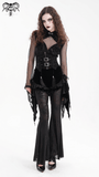 Sheer Black Flare Pants featuring a Spiderweb Design