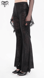 Sheer Black Flare Pants featuring a Spiderweb Design