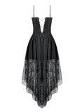 Sheer Lace Mini Dress with Corset Back and Delicate Straps