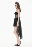 Sheer Lace Mini Dress with Corset Back and Delicate Straps
