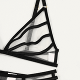 Sheer Seamless Lingerie Set / Unlined Bra with Panties and Garter Belt / Women's Sexy Underwear - EVE's SECRETS