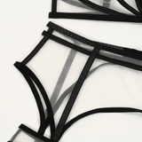 Sheer Seamless Lingerie Set / Unlined Bra with Panties and Garter Belt / Women's Sexy Underwear - EVE's SECRETS