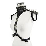 Skull Spikes Harness / High-Collar Leather Straps