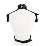Skull Spikes Harness / High-Collar Leather Straps