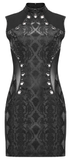 Sleek Sleeveless Punk Dress with a Bold Snake-Skin Pattern